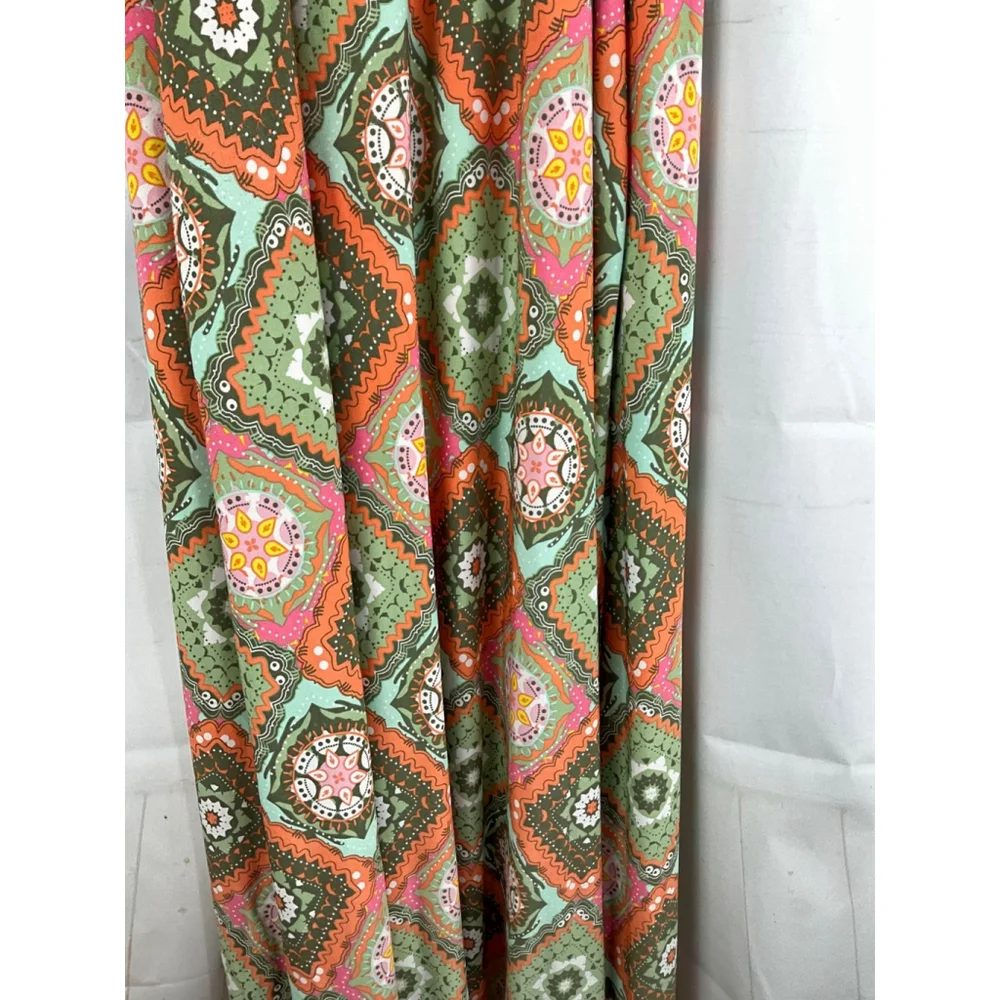 Cato Women's Maxi Dress Geometric Print Spaghetti Strap 18/20W Pink/Green/Orange - Picture 3 of 5